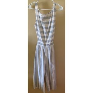 Blue and white jumpsuit